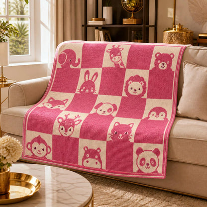 Mosaic Crochet Baby Blanket Pattern PDF, Animal Nursery Blanket